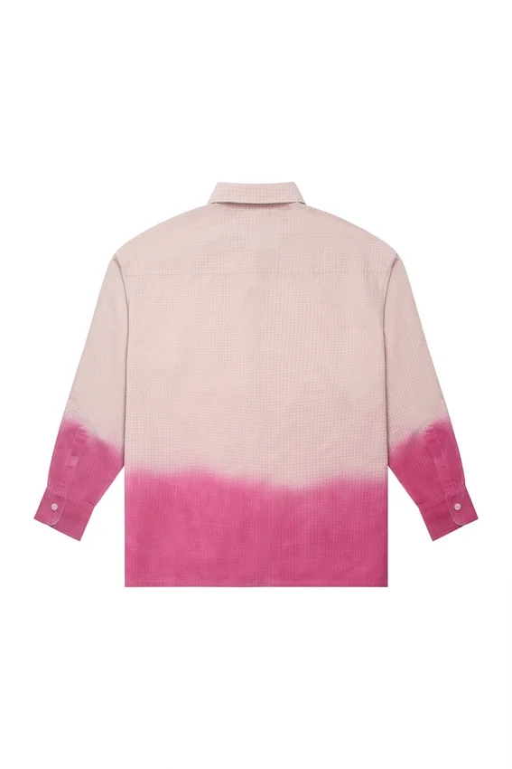 Camicia a quadri con effetto dip-dye