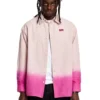 Camicia a quadri con effetto dip-dye