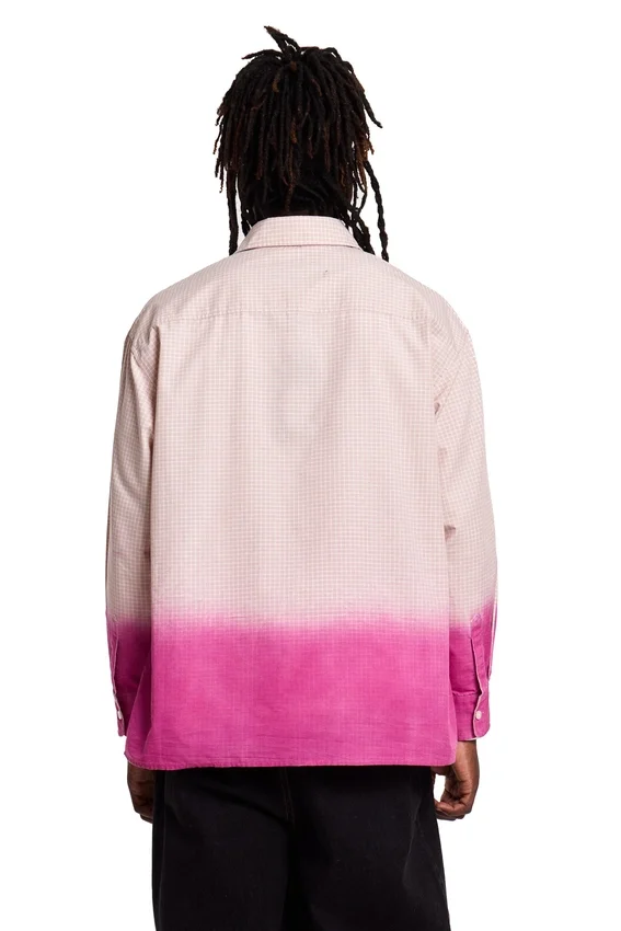 Camicia a quadri con effetto dip-dye