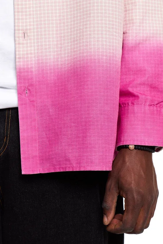 Camicia a quadri con effetto dip-dye