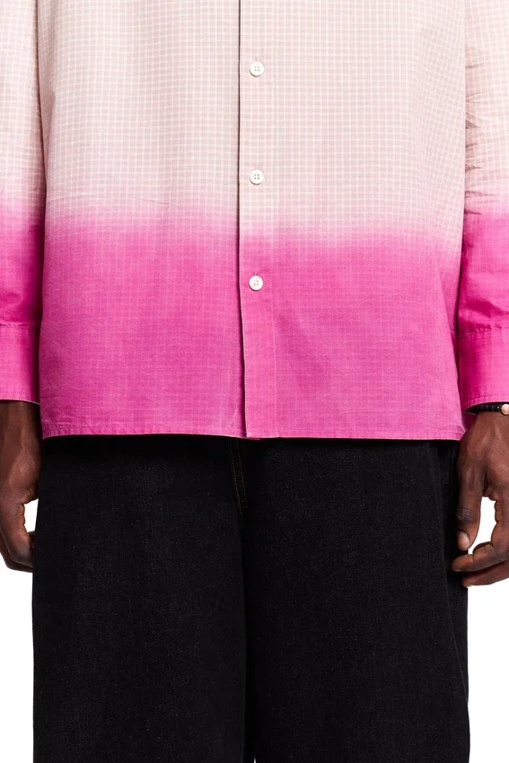Camicia a quadri con effetto dip-dye