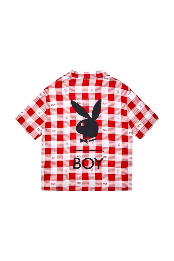 Camicia da resort Playboy x BOY Gingham Bunny