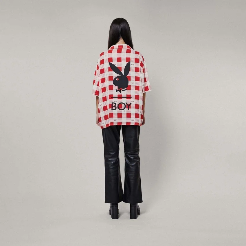 Camicia da resort Playboy x BOY Gingham Bunny