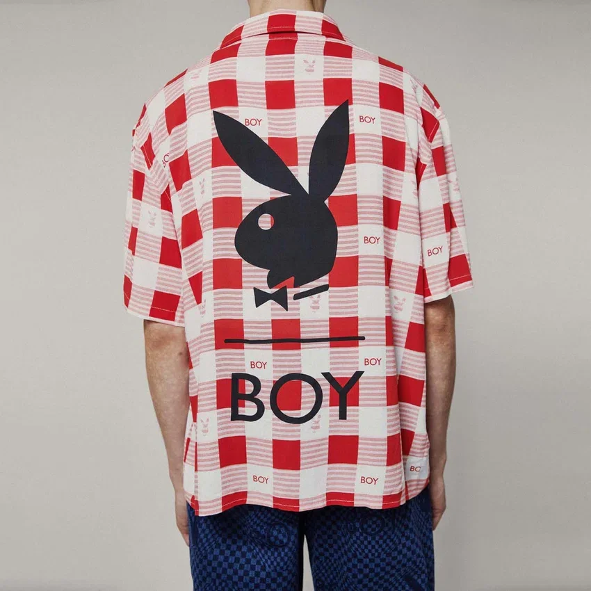 Camicia da resort Playboy x BOY Gingham Bunny
