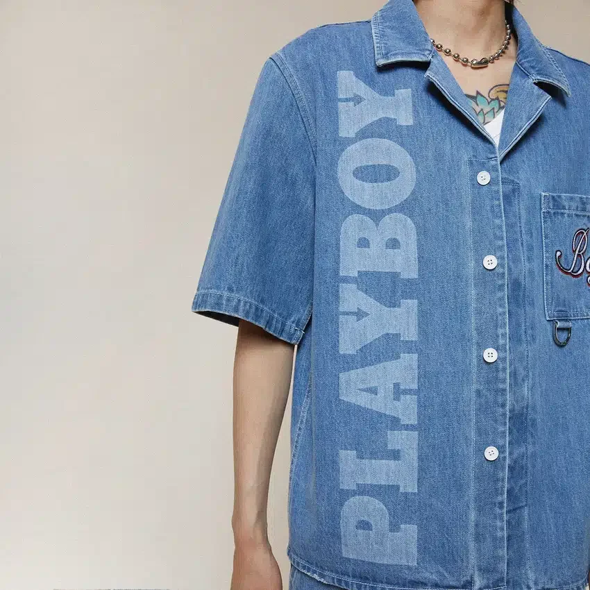 Camicia in denim Playboy x BOY Jumbo Bunny