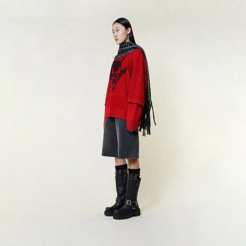 Felpa a maniche doppie Cheeky Devil