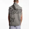 Felpa con cappuccio a maniche corte “Stencil” in pantaloncini