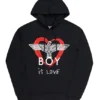 Felpa con cappuccio “Boy is Love”