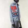 Giacca bomber “Moto Sticker” in stile varsity