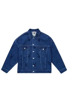 Giacca in denim a scacchi Playboy x BOY