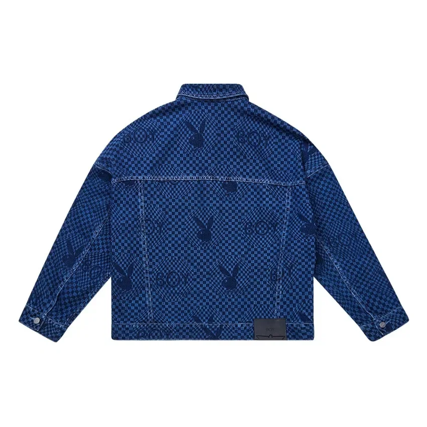 Giacca in denim a scacchi Playboy x BOY