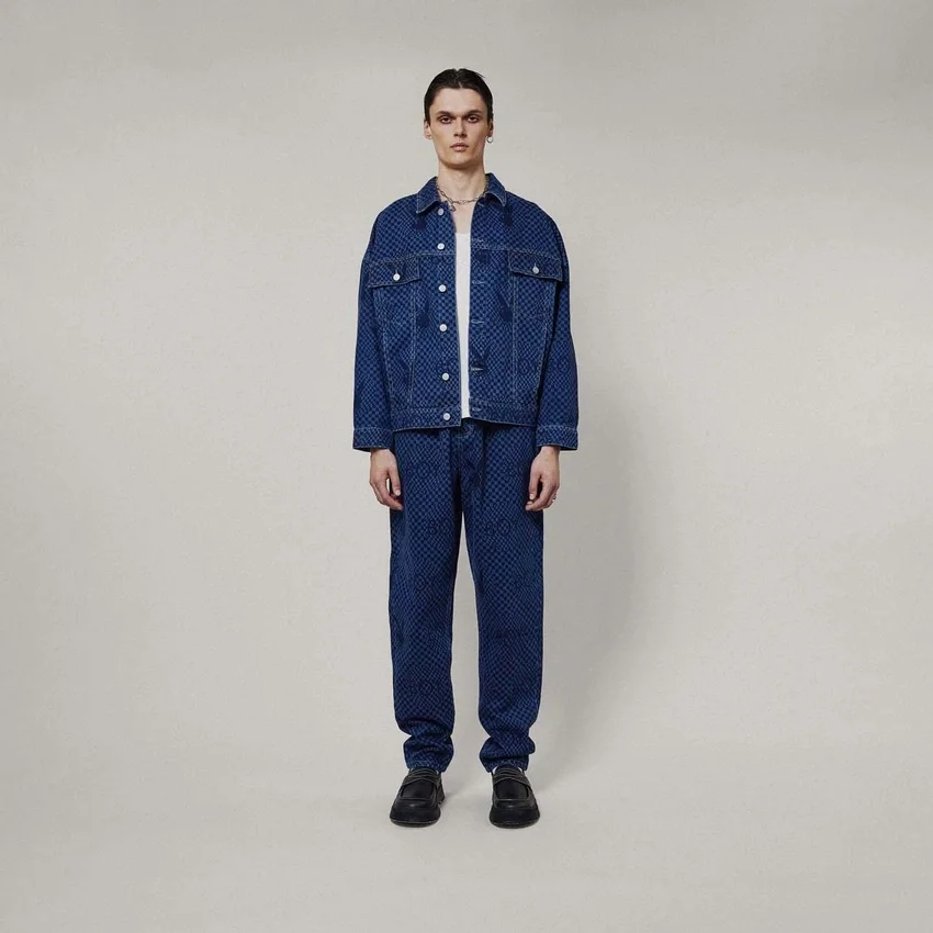 Giacca in denim a scacchi Playboy x BOY