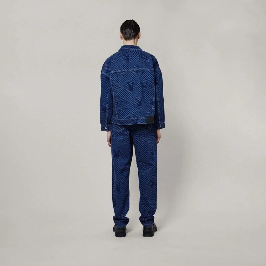 Giacca in denim a scacchi Playboy x BOY