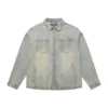 Giacca in denim con effetto consumato al laser