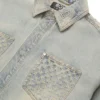 Giacca in denim con effetto consumato al laser