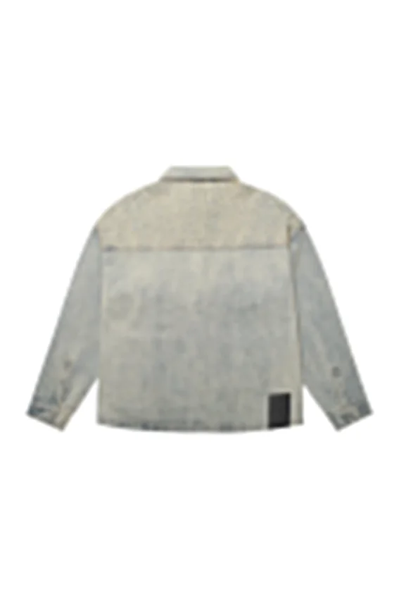 Giacca in denim con effetto consumato al laser