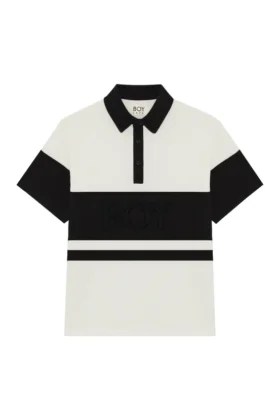 Maglia da rugby a maniche corte con strisce effetto consumato in pantaloncini