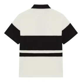 Maglia da rugby a maniche corte con strisce effetto consumato in pantaloncini