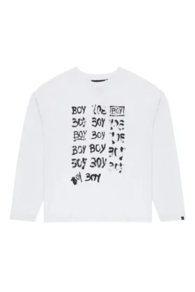 Maglietta a maniche lunghe con grafica BOY Repeat