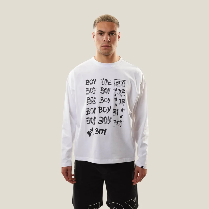 Maglietta a maniche lunghe con grafica BOY Repeat