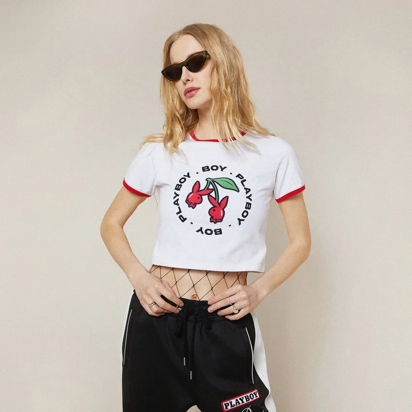 Maglietta Playboy x BOY Double Cherry Ringer T-shirt