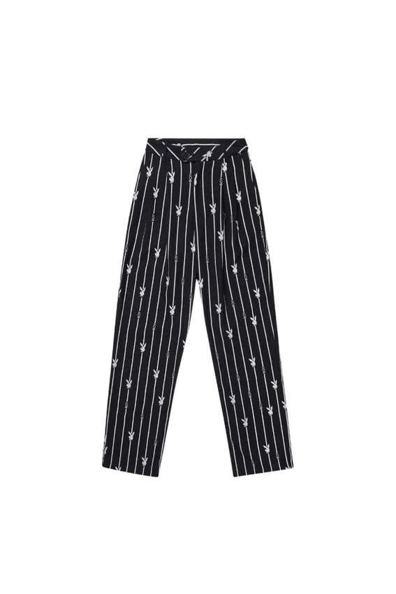 Pantaloni a righe sottili Playboy x BOY Bunny