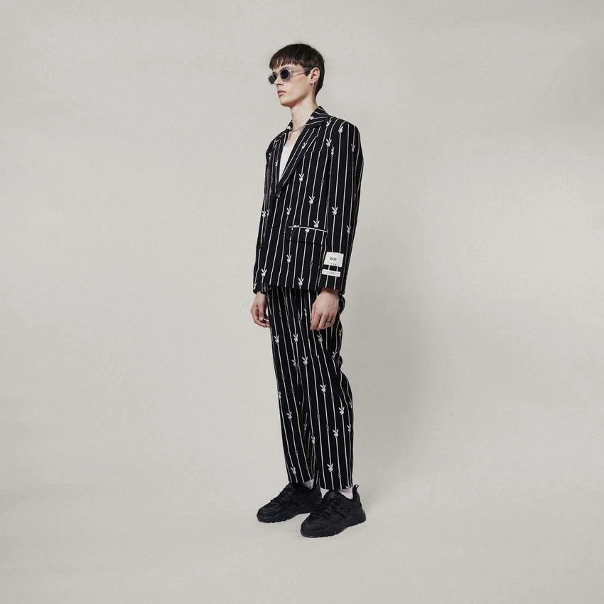 Pantaloni a righe sottili Playboy x BOY Bunny