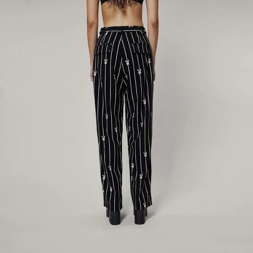Pantaloni a righe sottili Playboy x BOY Bunny
