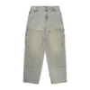 Pantaloni in denim con effetto consumato al laser