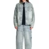 Pantaloni in denim con effetto consumato al laser