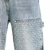 Pantaloni in denim con effetto consumato al laser
