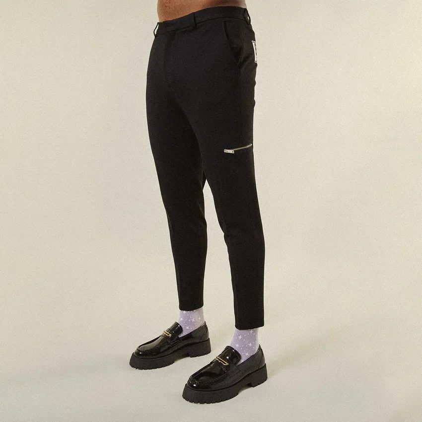 Pantaloni su misura in jersey con zip