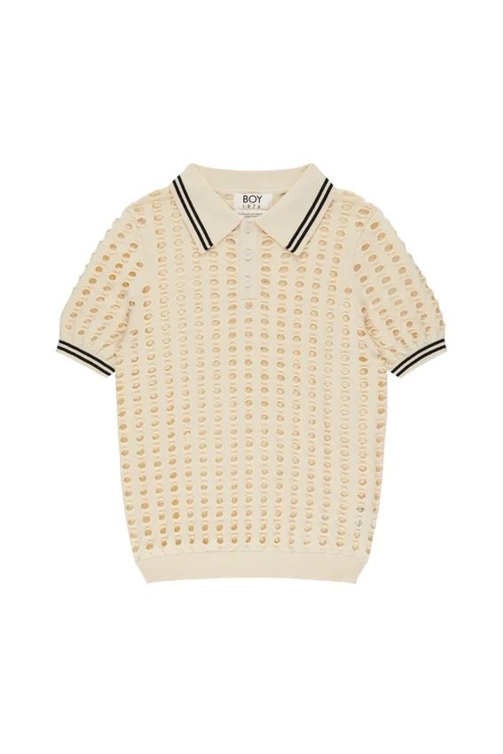 T-shirt in maglia a rete aperta