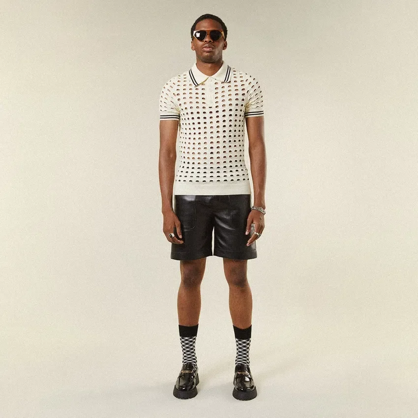 T-shirt in maglia a rete aperta