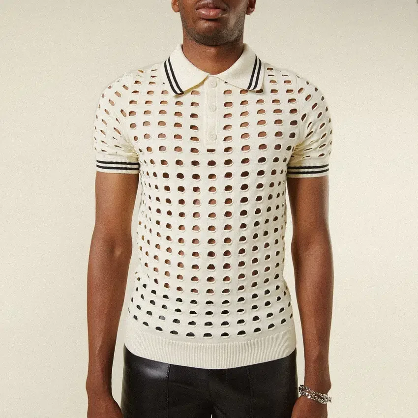 T-shirt in maglia a rete aperta