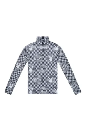Top in rete "Vortex" a scacchiera della collezione Playboy x BOY