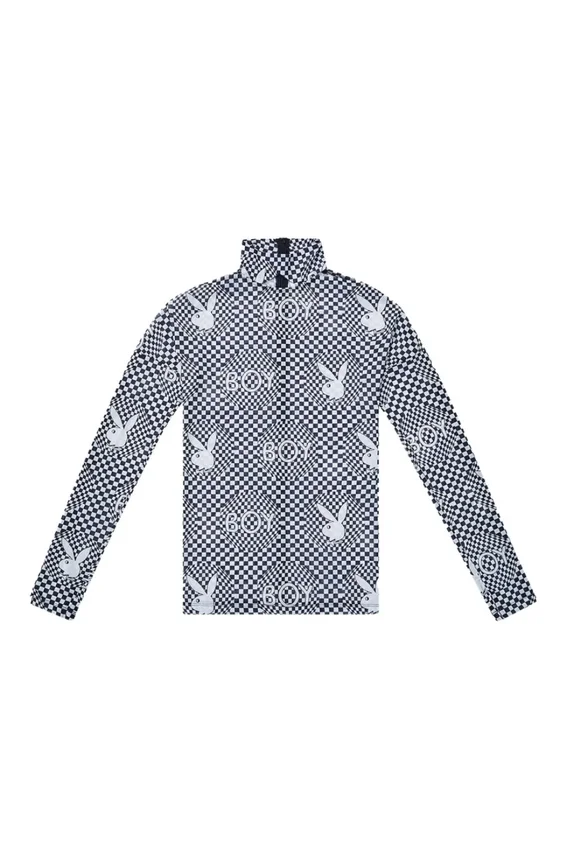 Top in rete "Vortex" a scacchiera della collezione Playboy x BOY